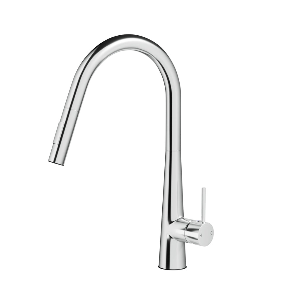 Kitchen Mixer Tap Pull Out Round 2 Mode Sink Basin Faucet Swivel WELS Chrome - TRENDZ