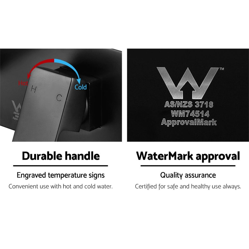 Cefito Bathroom Basin Mixer Tap Separate Faucet Vanity Laundry Black - TRENDZ