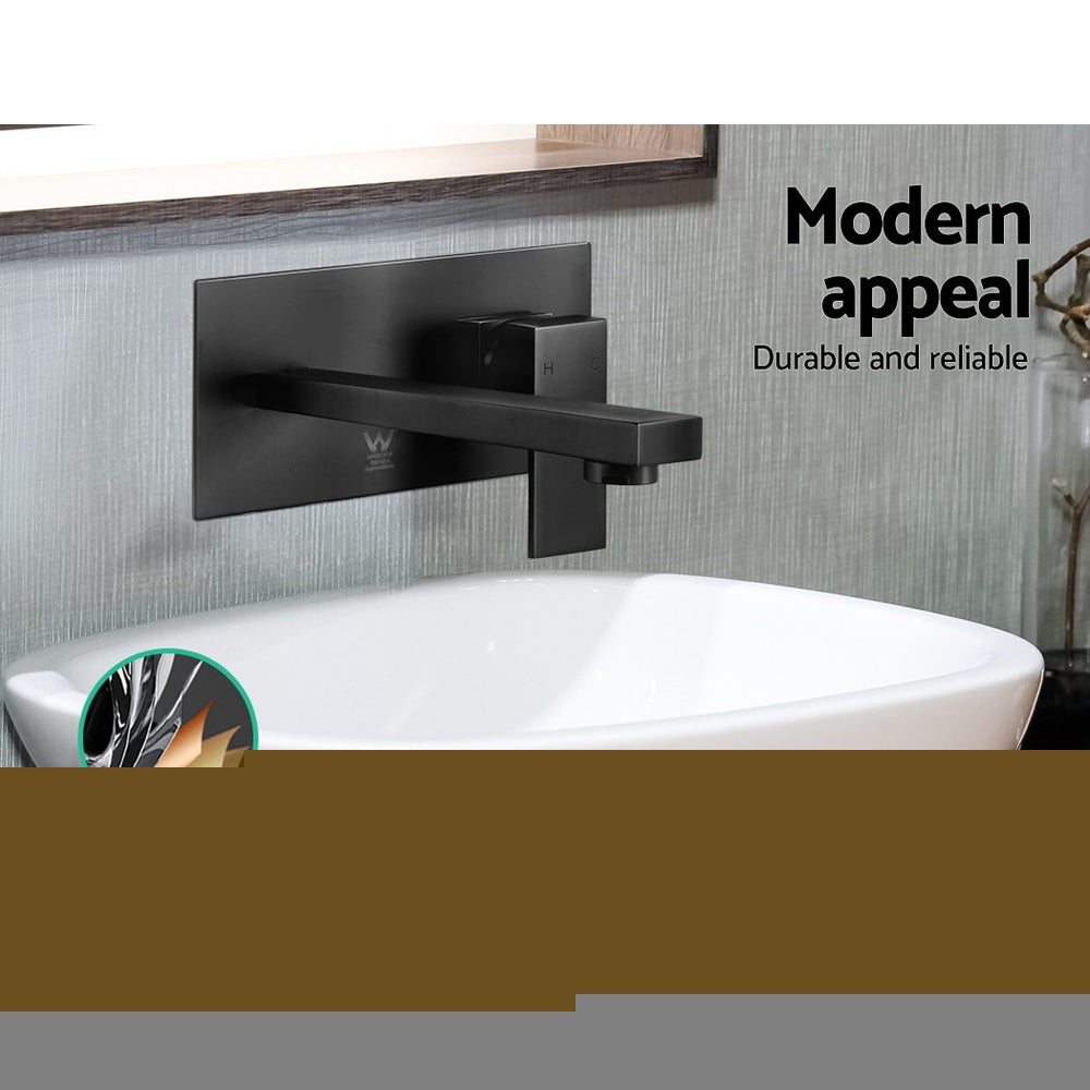 Cefito Bathroom Basin Mixer Tap Separate Faucet Vanity Laundry Black - TRENDZ