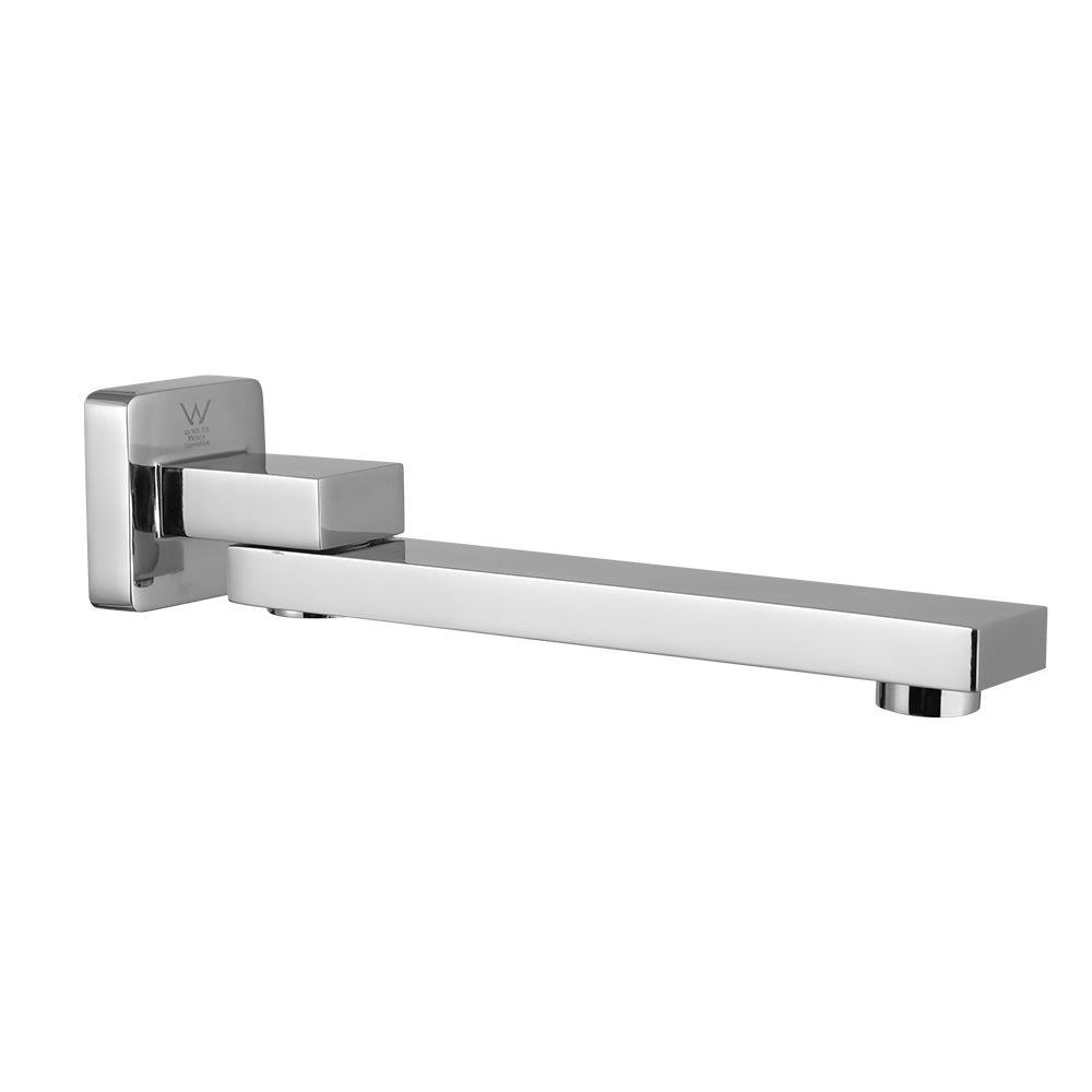 Cefito Bathroom Mixer Spout Wall Bath Tap Square Swivel Bathtub Chrome - TRENDZ