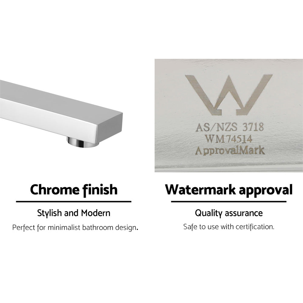 Cefito Bathroom Mixer Spout Wall Bath Tap Square Swivel Bathtub Chrome - TRENDZ