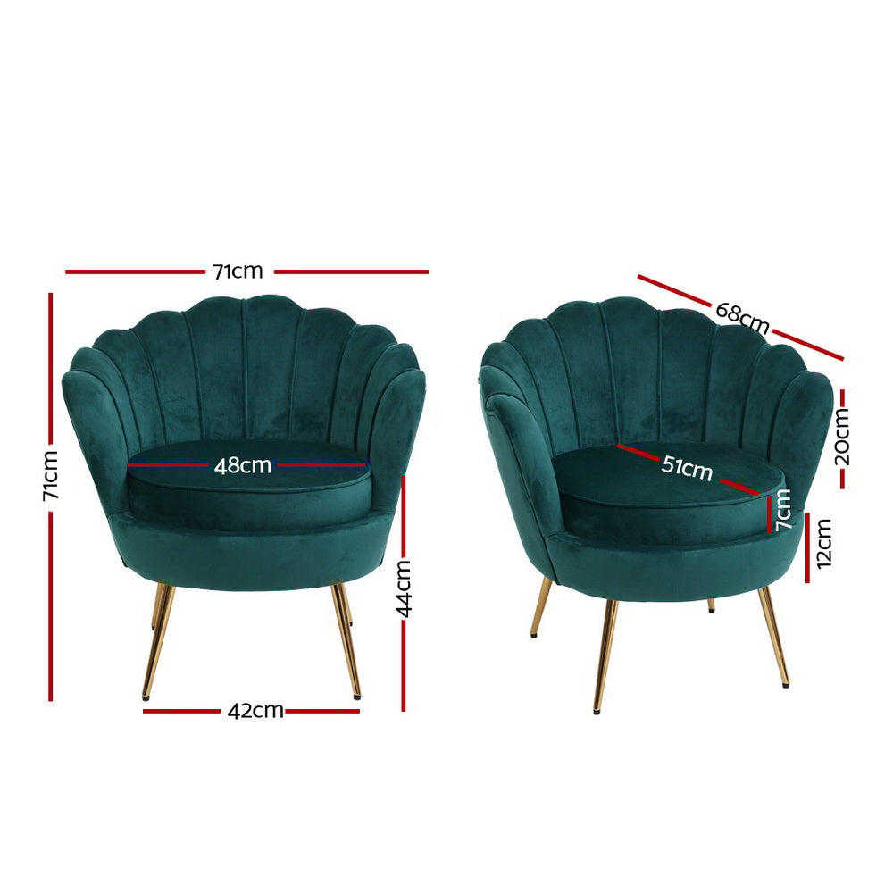 Artiss Armchair Velvet Green Callista - TRENDZ
