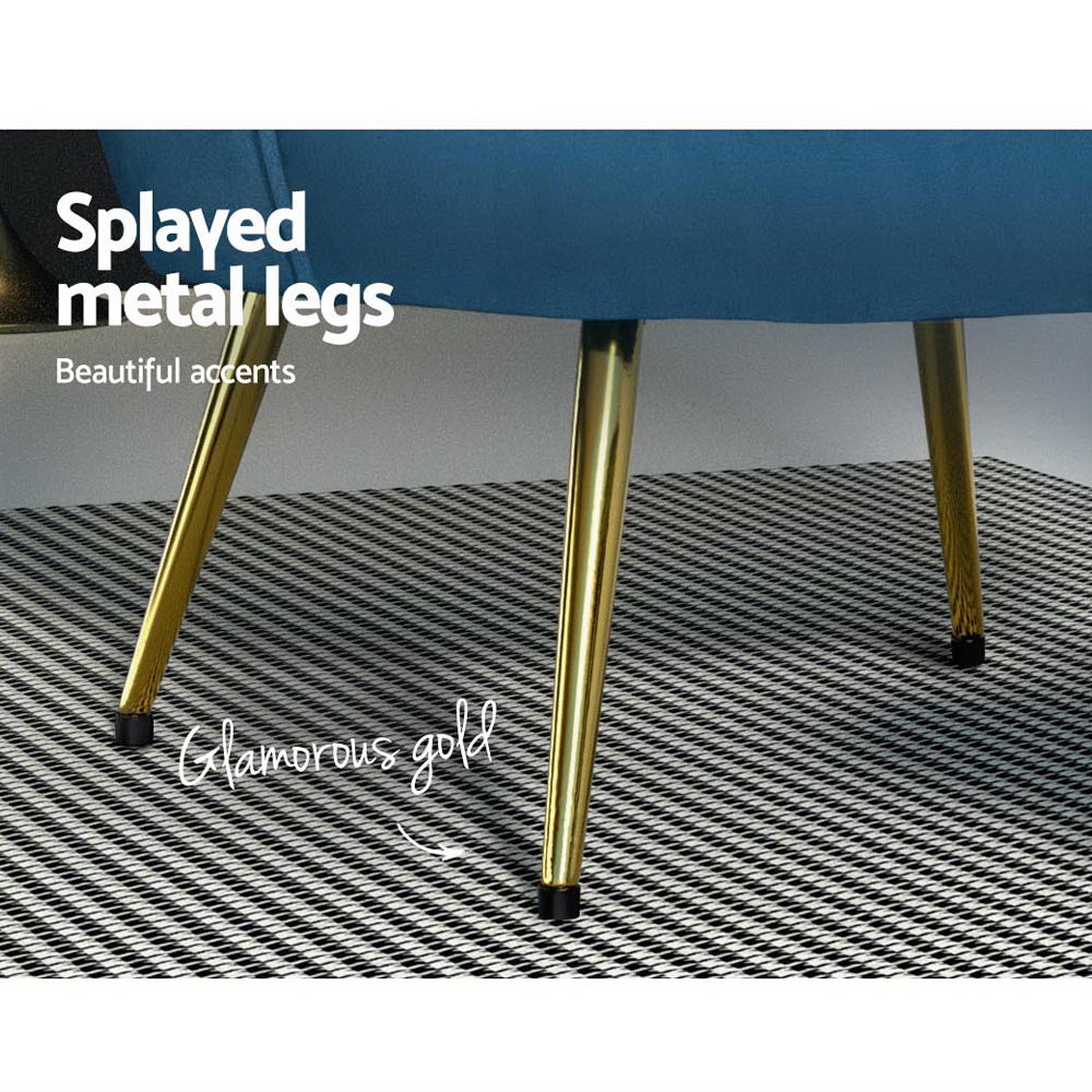 Artiss Armchair Velvet Blue Callista - TRENDZ