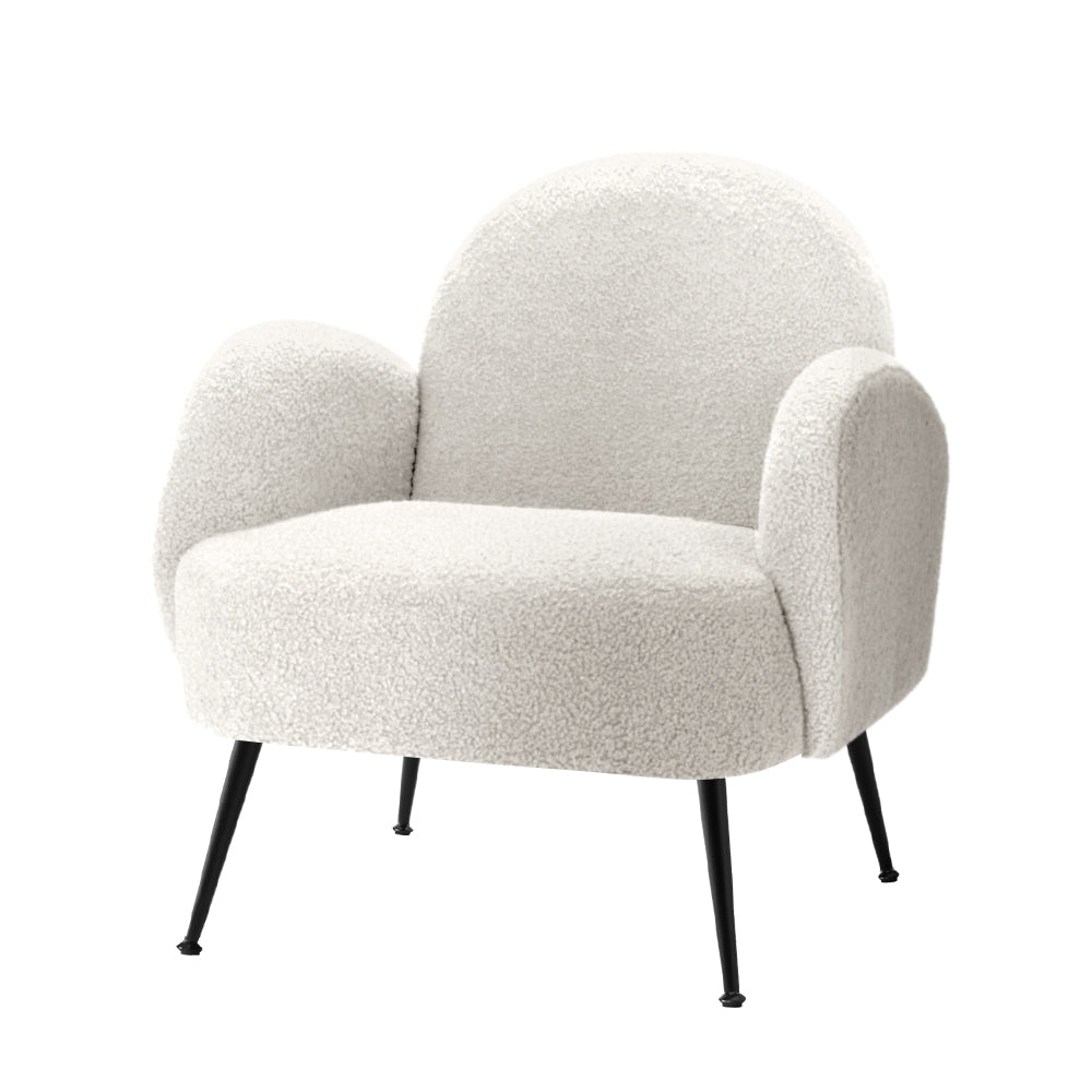 Artiss Armchair Boucle White Hanes - TRENDZ
