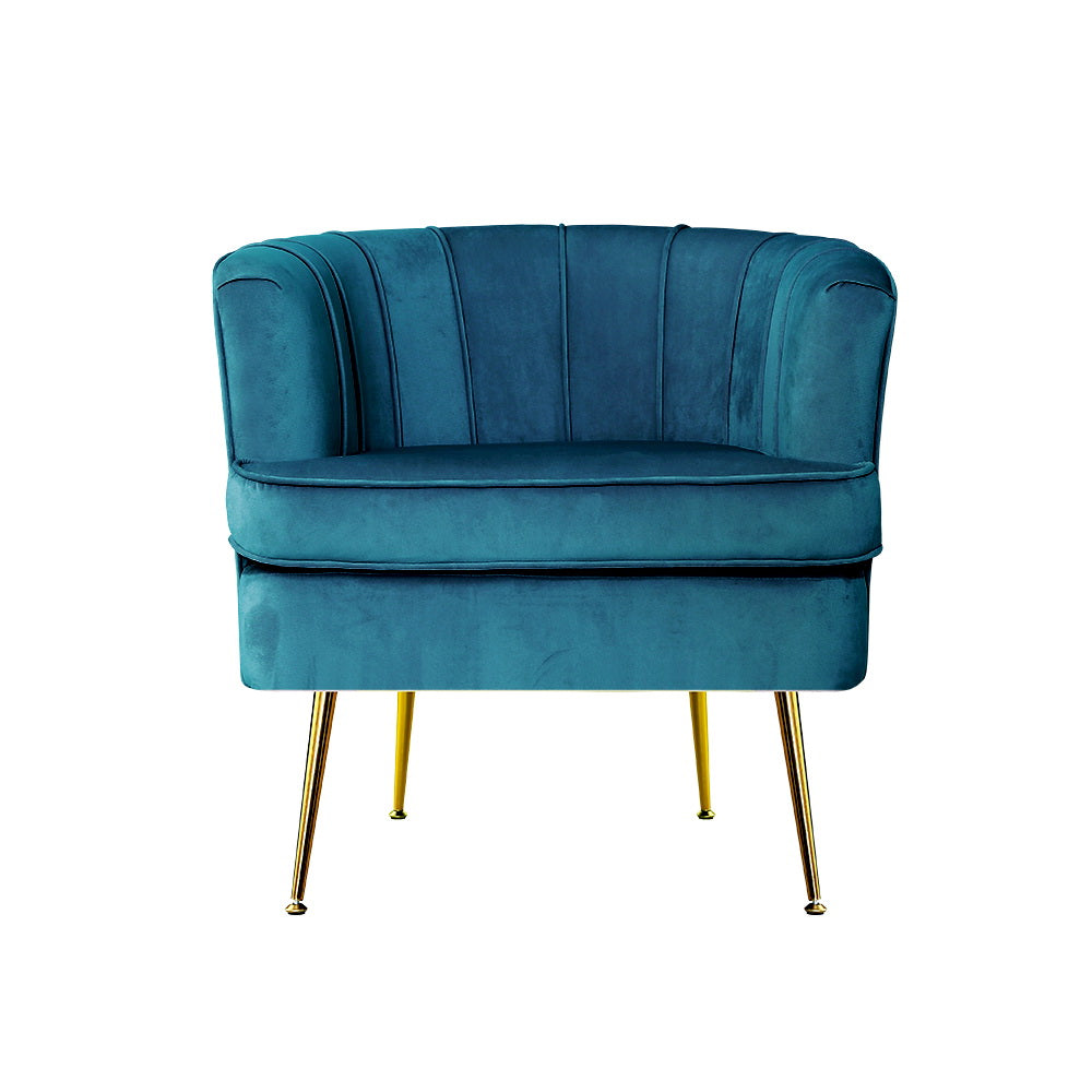 Artiss Armchair Velvet Blue Norvia - TRENDZ