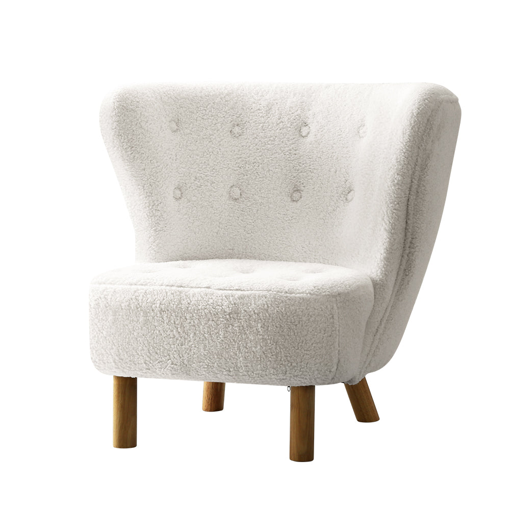 Artiss Armchair Lounge Accent Chair Armchairs Couch Chairs Sofa Bedroom White - TRENDZ