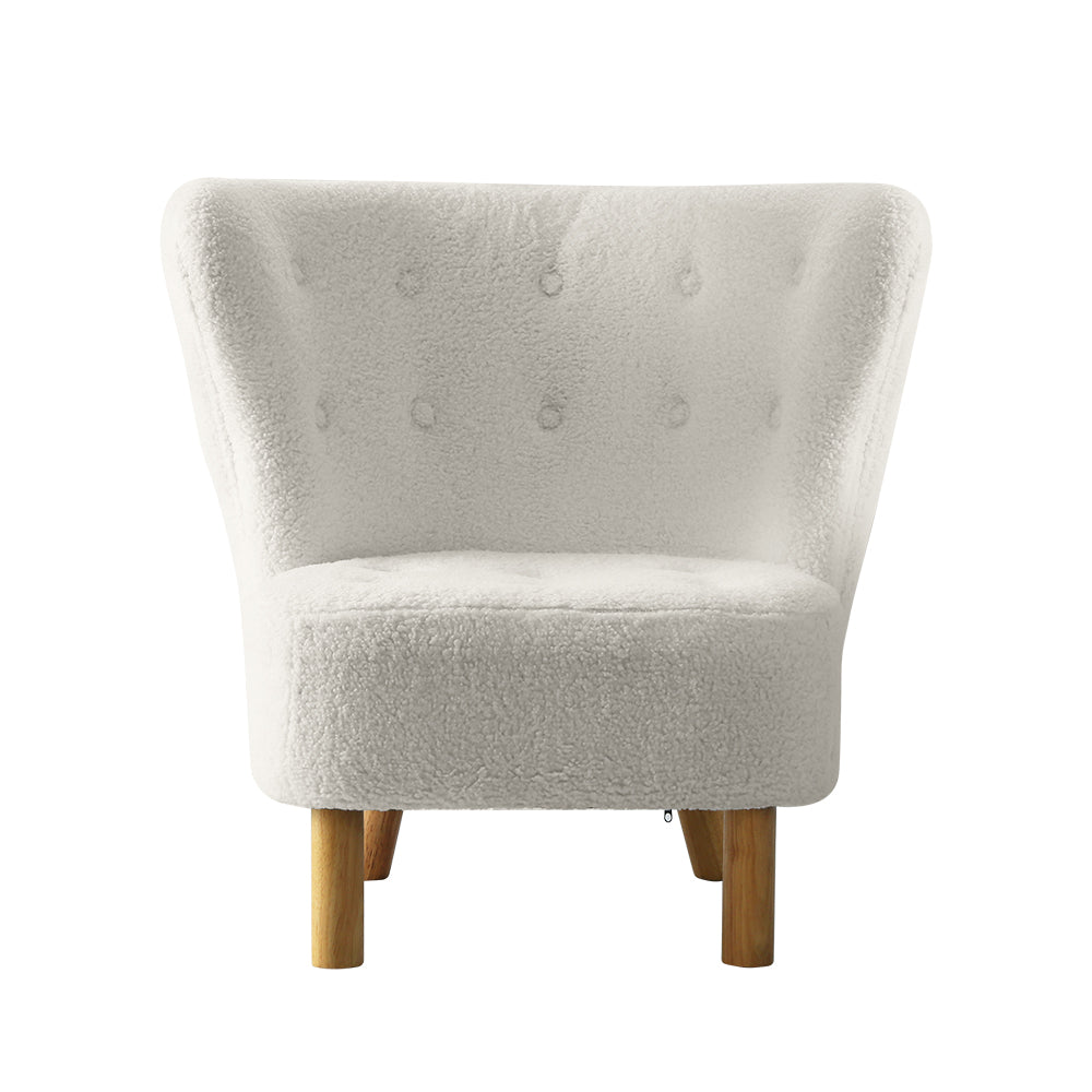 Artiss Armchair Lounge Accent Chair Armchairs Couch Chairs Sofa Bedroom White - TRENDZ
