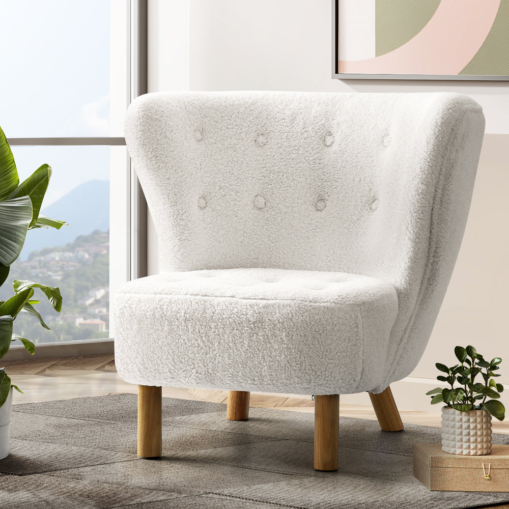 Artiss Armchair Lounge Accent Chair Armchairs Couch Chairs Sofa Bedroom White - TRENDZ