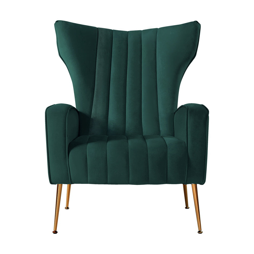 Artiss Armchair Green Velvet Kate - TRENDZ