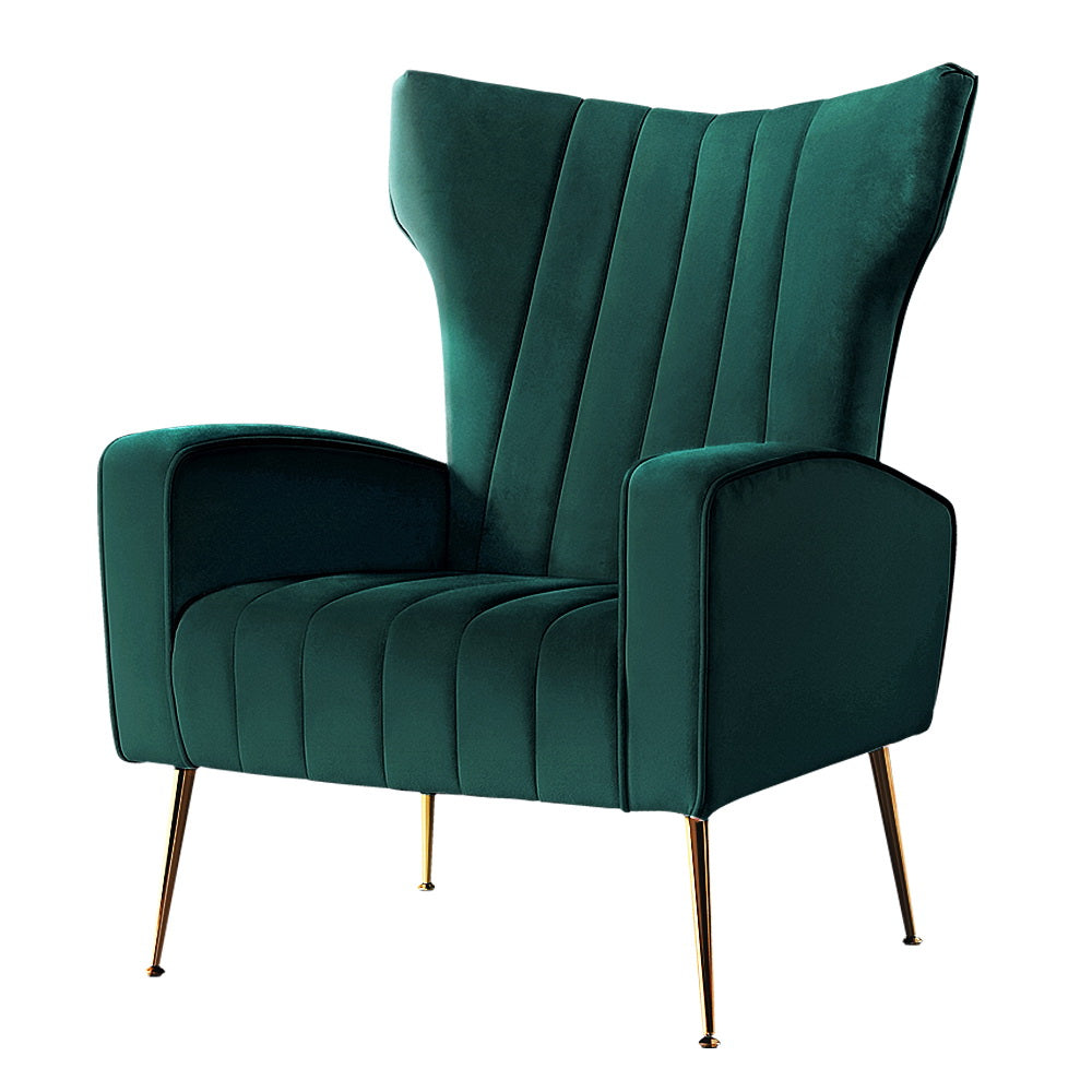 Artiss Armchair Green Velvet Kate - TRENDZ