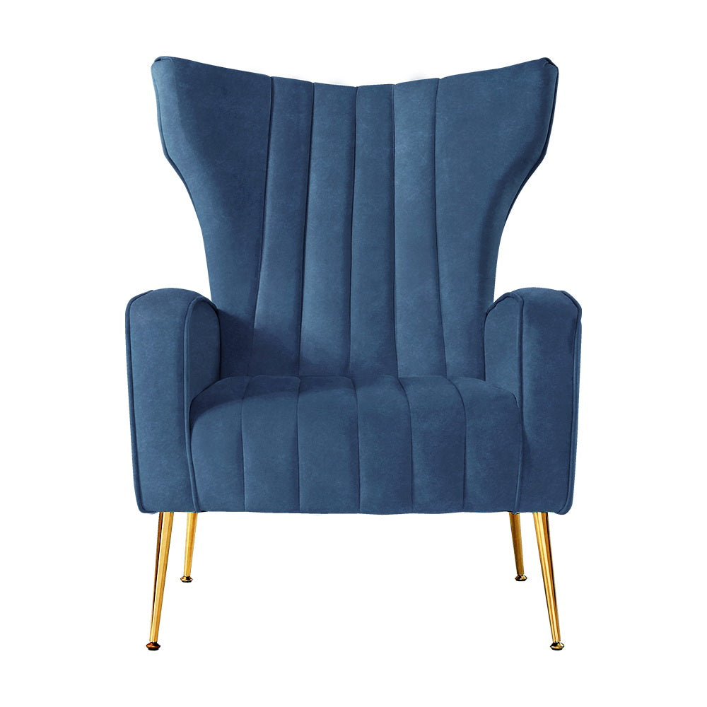 Artiss Armchair Navy Velvet Kate - TRENDZ