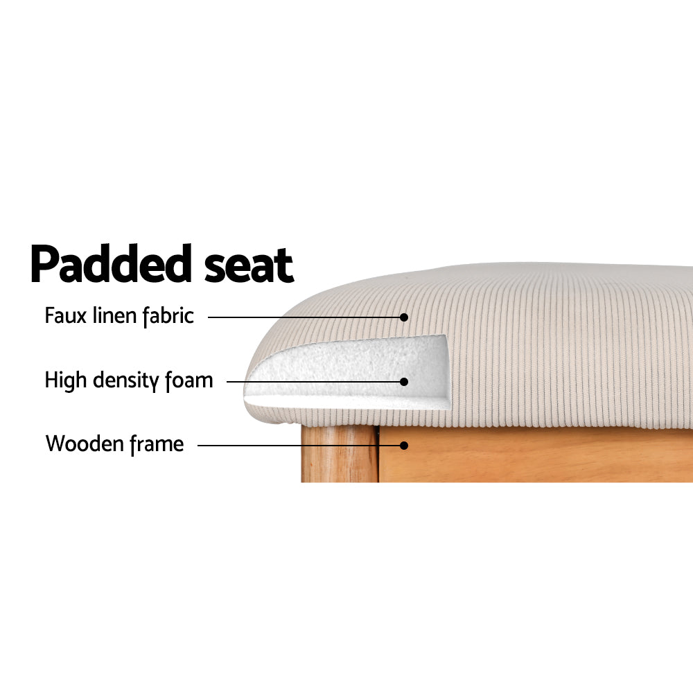 Artiss Dining Bench Upholstery Seat Wooden Chair 106cm - TRENDZ