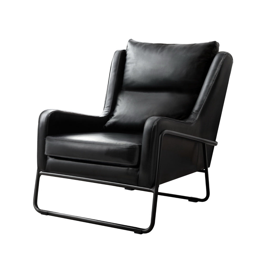 Artiss Armchair Accent Chair PU Leather Wingback Black - TRENDZ