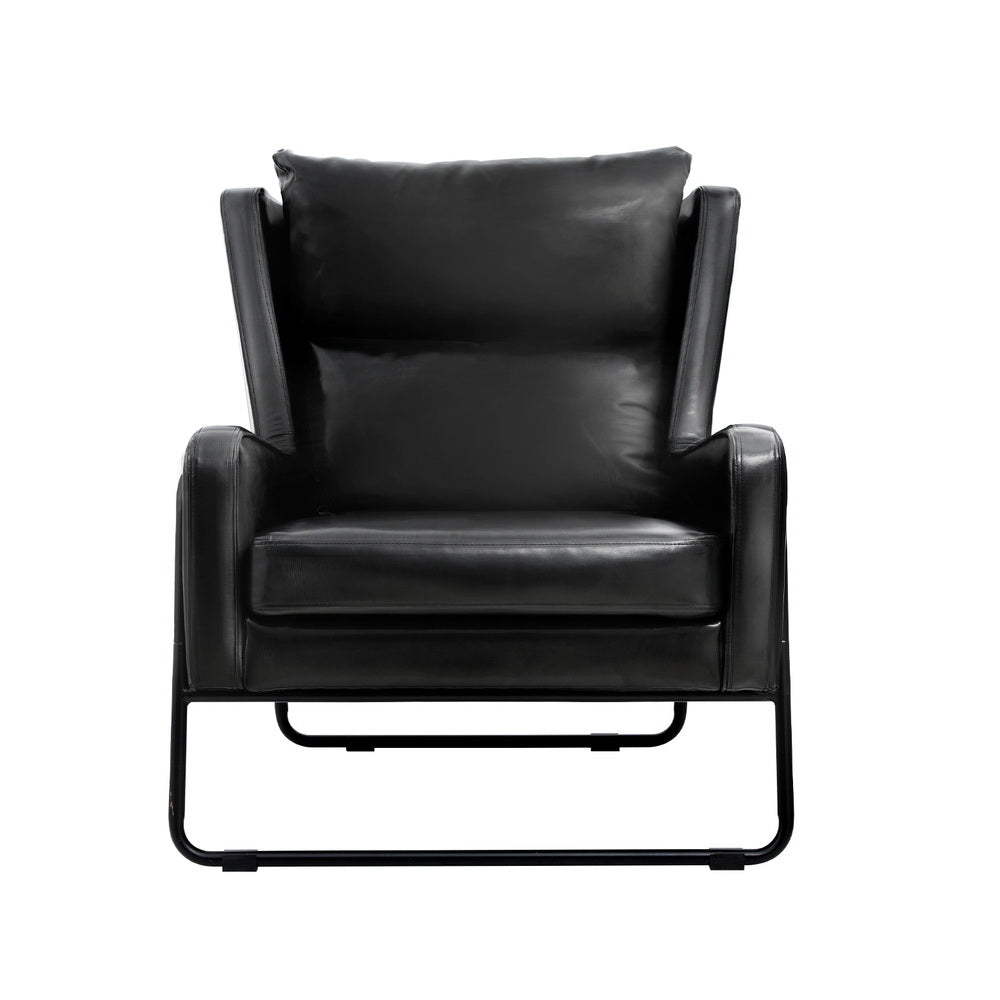 Artiss Armchair Accent Chair PU Leather Wingback Black - TRENDZ