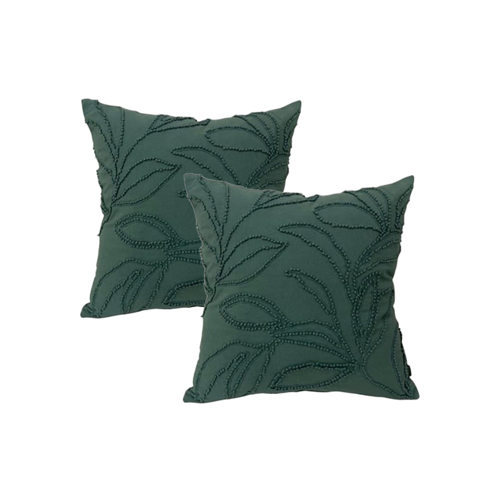 Riviera Teal Twin Pack Cotton Embroidered Cushion Polyester Filled by Cloud Linen - TRENDZ