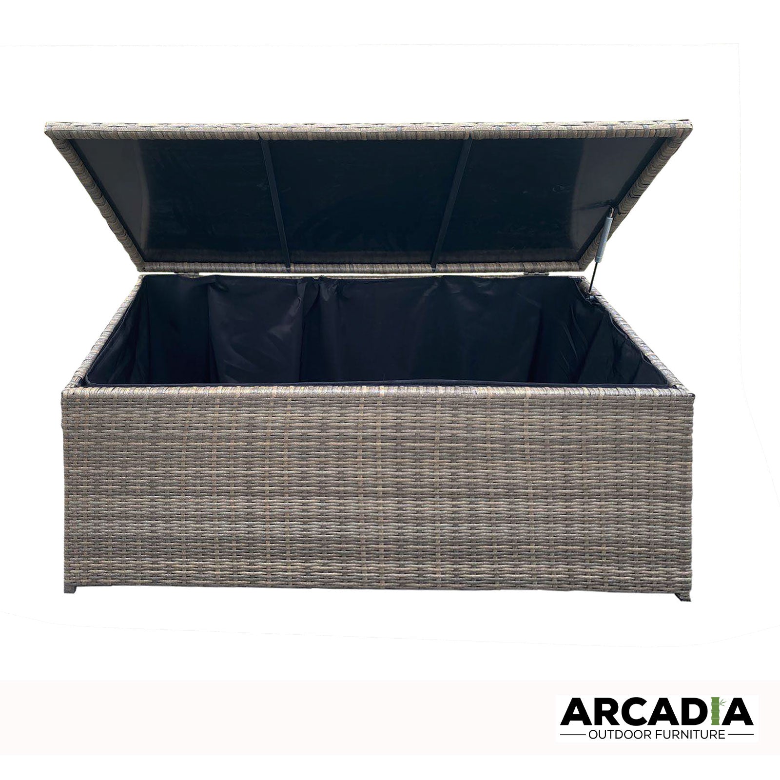 Arcadia Furniture Outdoor Rattan Storage Box Garden Toy Tools Shed UV Resistant - Oatmeal - TRENDZ