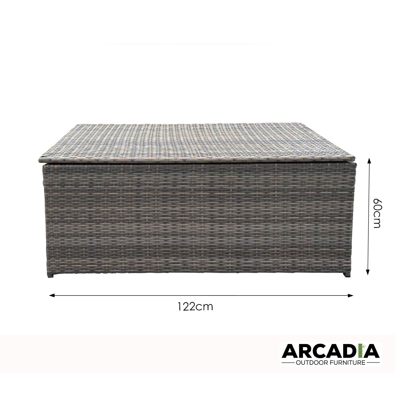 Arcadia Furniture Outdoor Rattan Storage Box Garden Toy Tools Shed UV Resistant - Oatmeal - TRENDZ