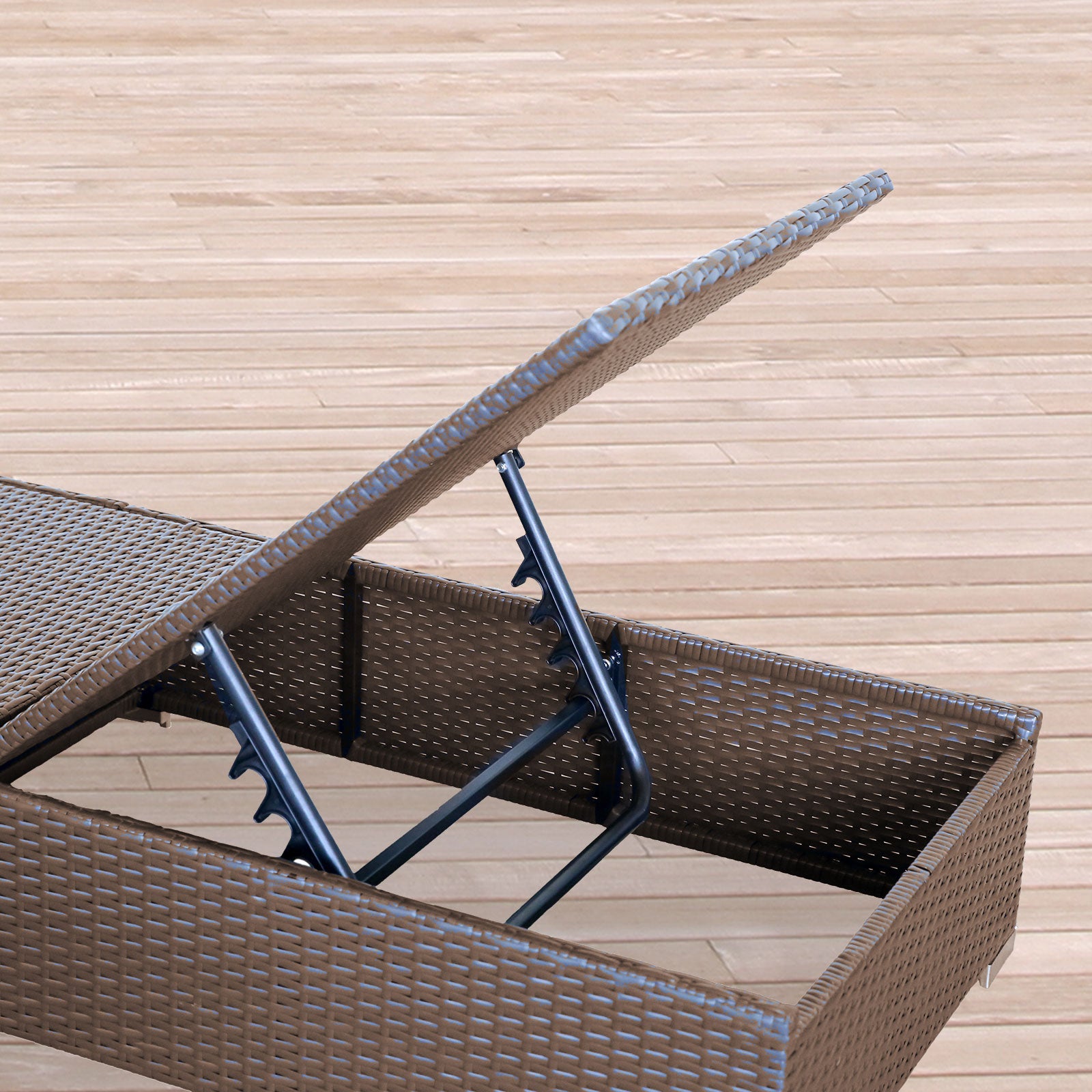 Arcadia Furniture Outdoor 3 Piece Sunlounge Set Rattan Garden Day Bed Lounger - Oatmeal and Grey - TRENDZ