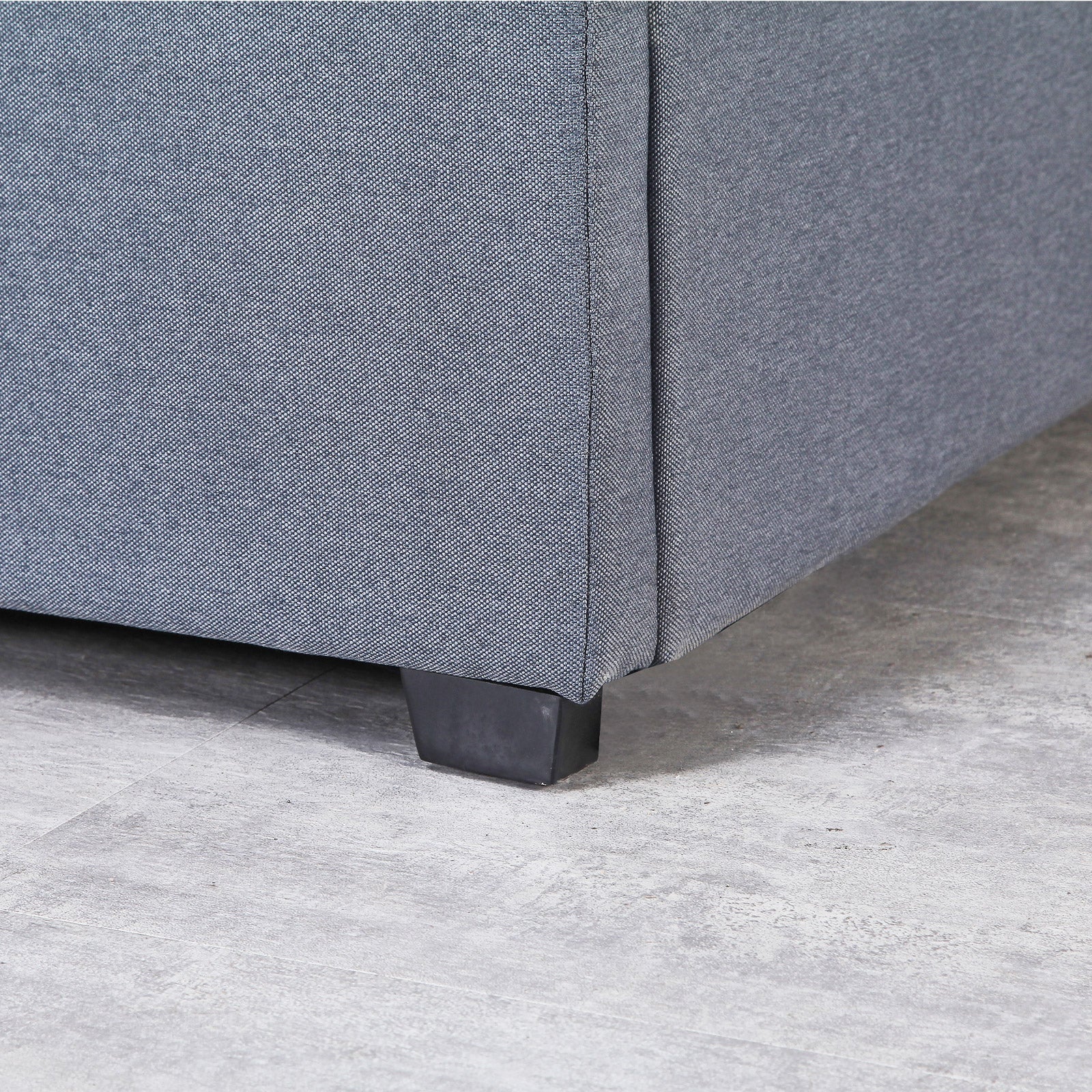 Milano Capri Luxury Gas Lift Bed Frame Base And Headboard With Storage - Queen - Grey - TRENDZ