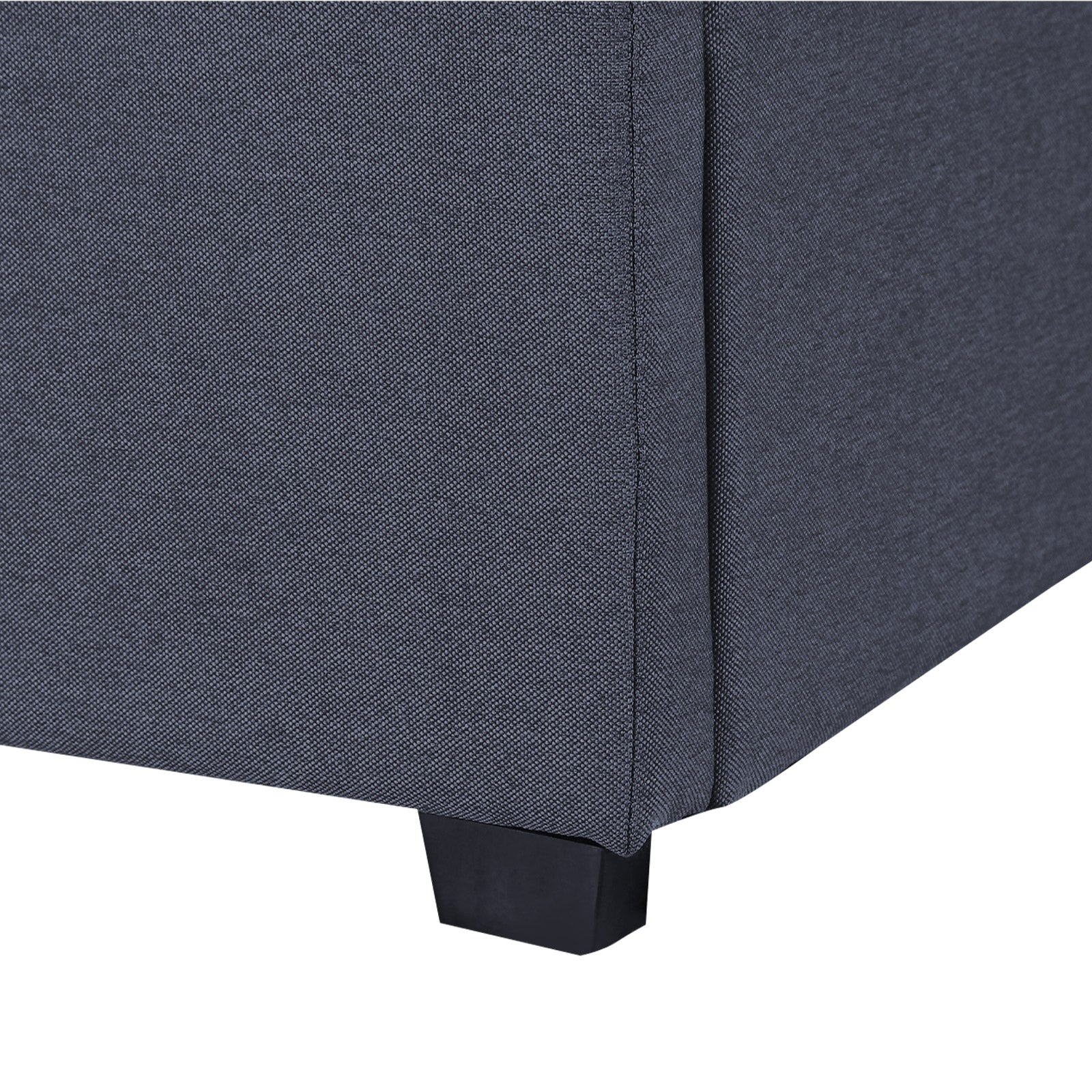 Milano Capri Luxury Gas Lift Bed Frame Base And Headboard With Storage - King - Charcoal - TRENDZ
