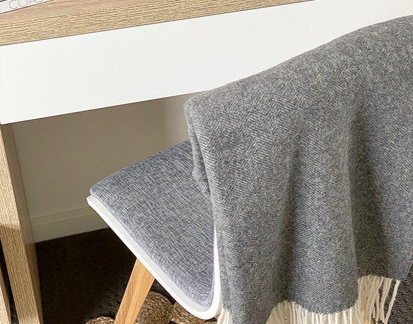 Hampton Throw - Merino Wool Blend - Dark Grey - TRENDZ