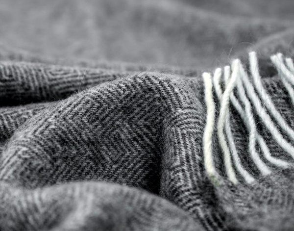 Hampton Throw - Merino Wool Blend - Dark Grey - TRENDZ