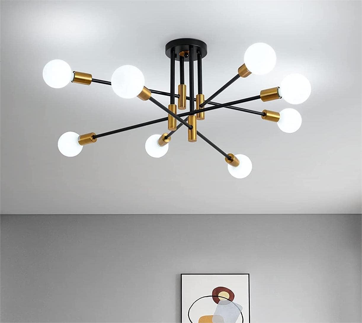 Modern Black Gold Ceiling Light 8 Lights - TRENDZ