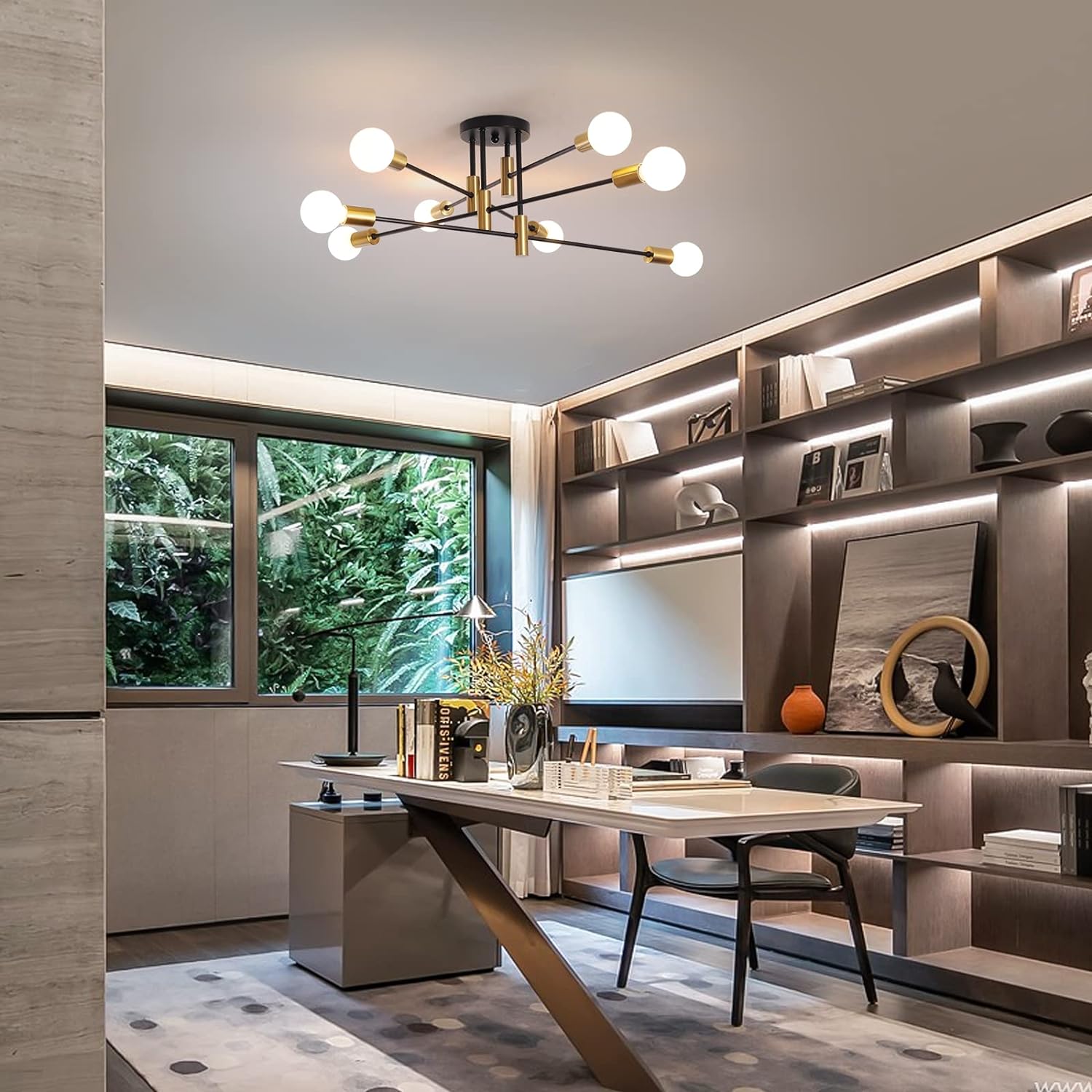 Modern Black Gold Ceiling Light 8 Lights - TRENDZ