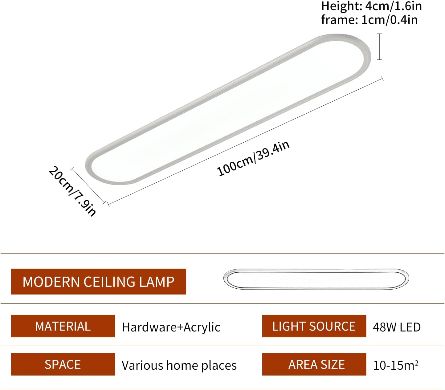 Dimmable LED Ceiling Light – Flush Mount in White