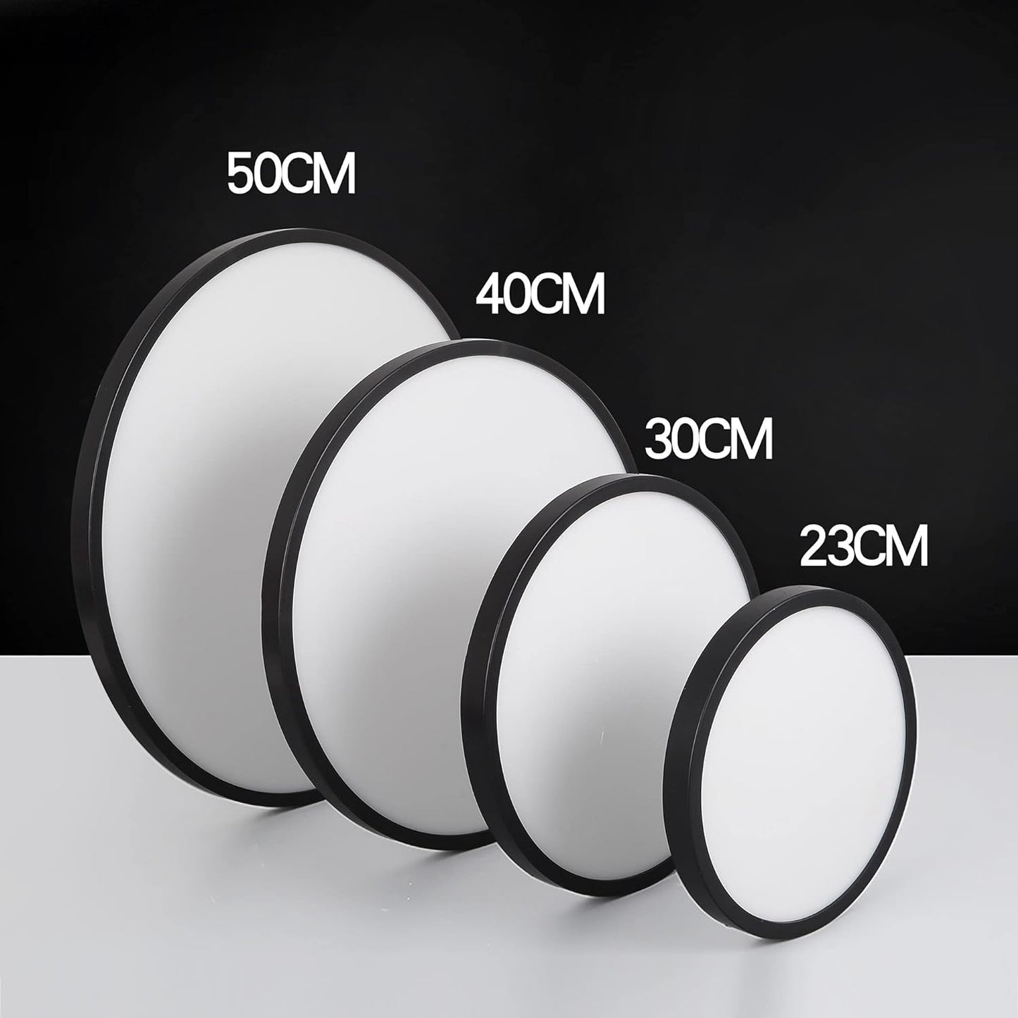 Flush Mount LED Ceiling Light – 50cm - Black Finish