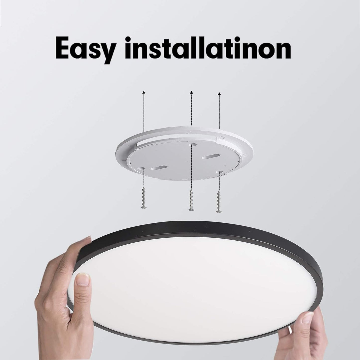 Flush Mount LED Ceiling Light – 50cm - Black Finish