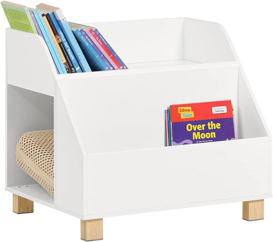 Kids Storage Bookcase 3 Compartments, White - TRENDZ