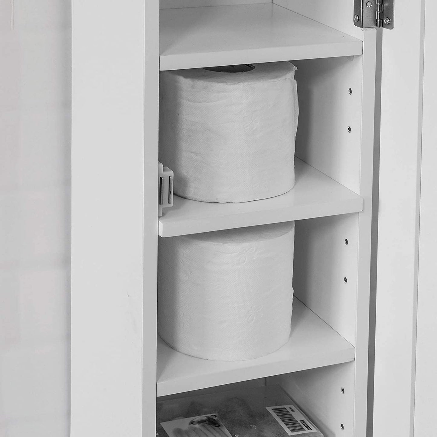 Toilet Paper Holder with Storage, Freestanding Cabinet, Toilet Brush Holder and Toilet Paper Dispenser 20x100x18 cm - TRENDZ
