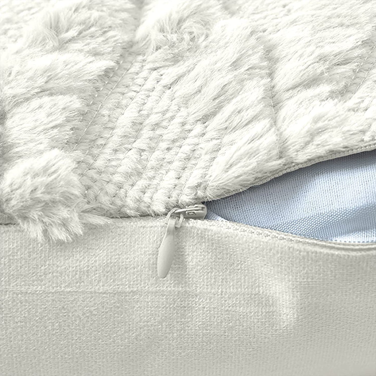 2 Pack Decorative Boho Throw Pillow Covers 45 x 45 cm (White) - TRENDZ