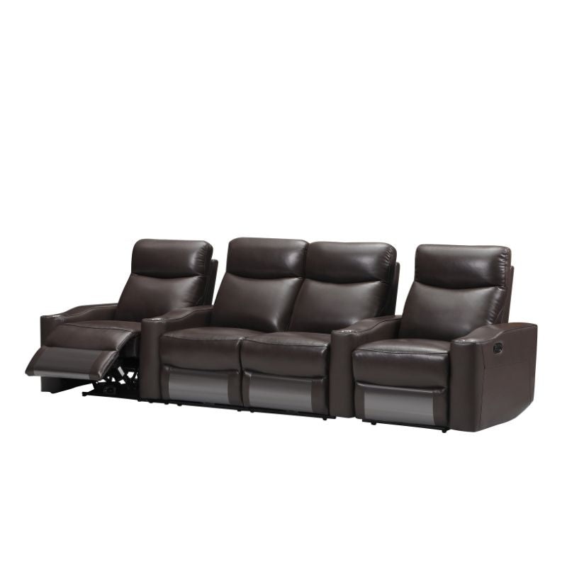 Chicago 4 Seat Home Theatre Lounge with all Electric Recliners & 4 Cup Holders - TRENDZ