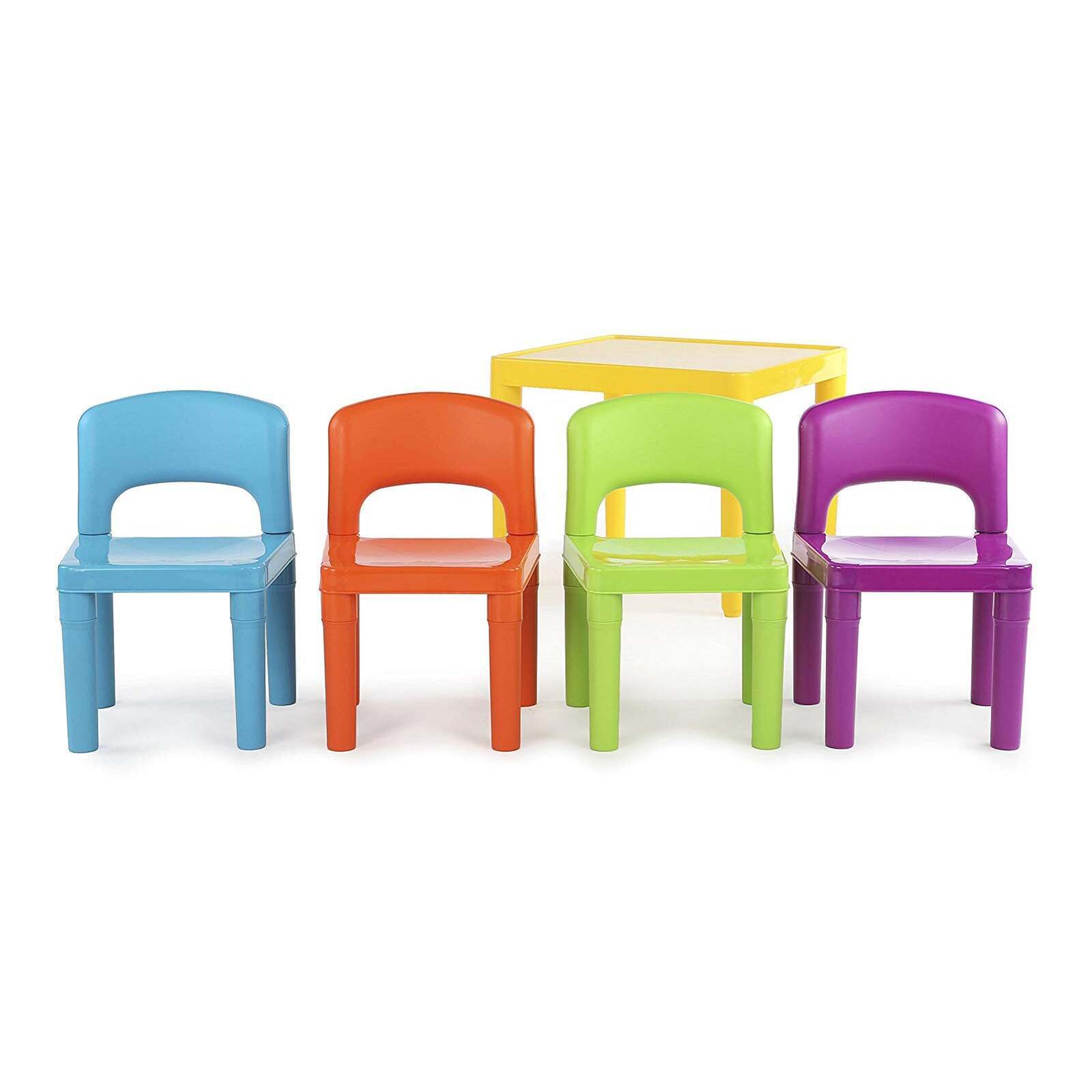 Kids Plastic 5-Piece Table & 4 Chairs Set (Multicoloured) - TRENDZ