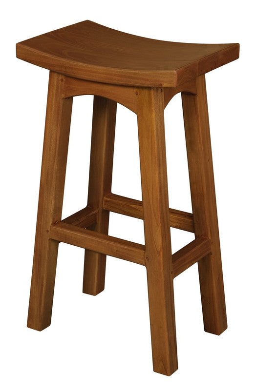 Tokyo Solid Mahogany Timber Barstool (Light Pecan) - TRENDZ