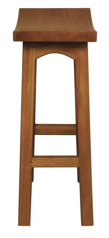 Tokyo Solid Mahogany Timber Barstool (Light Pecan) - TRENDZ