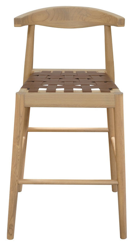 Elliot Leather Kitchen Counter Stool (Natural) - TRENDZ