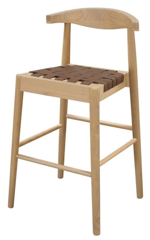 Elliot Leather Kitchen Counter Stool (Natural) - TRENDZ