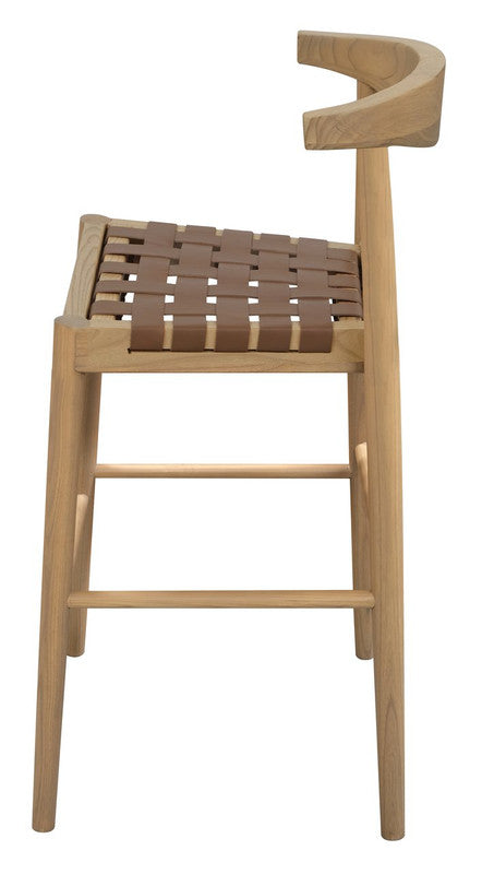 Elliot Leather Kitchen Counter Stool (Natural) - TRENDZ