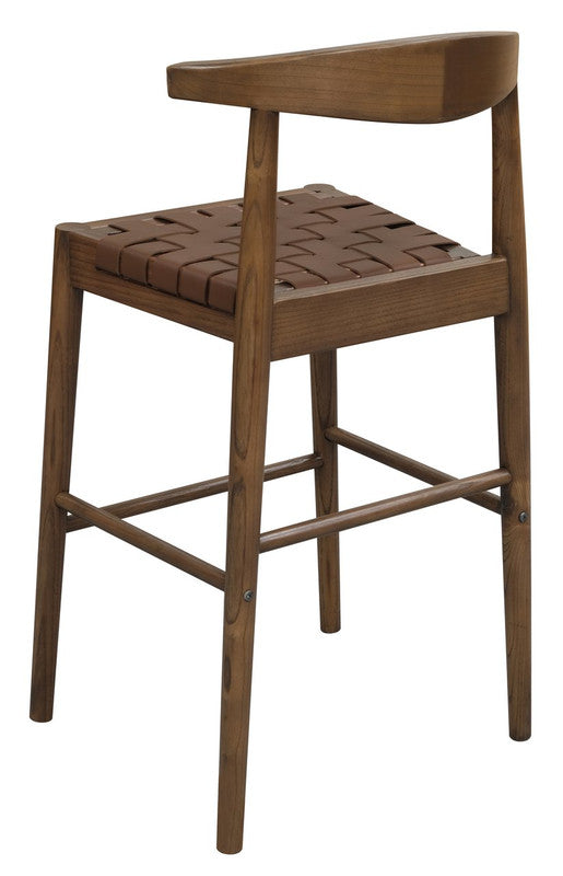 Elliot Leather Kitchen Counter Stool (Walnut) - TRENDZ