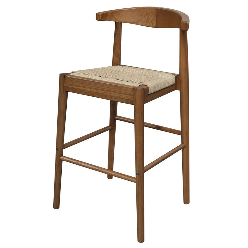 Arden Solid Oak Loom Kitchen Counter Stool (Almond) - TRENDZ