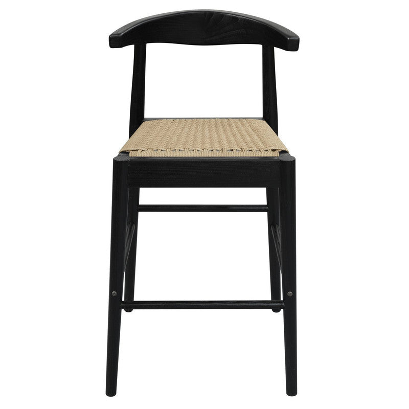 Arden Solid Oak Loom Kitchen Counter Stool (Black) - TRENDZ