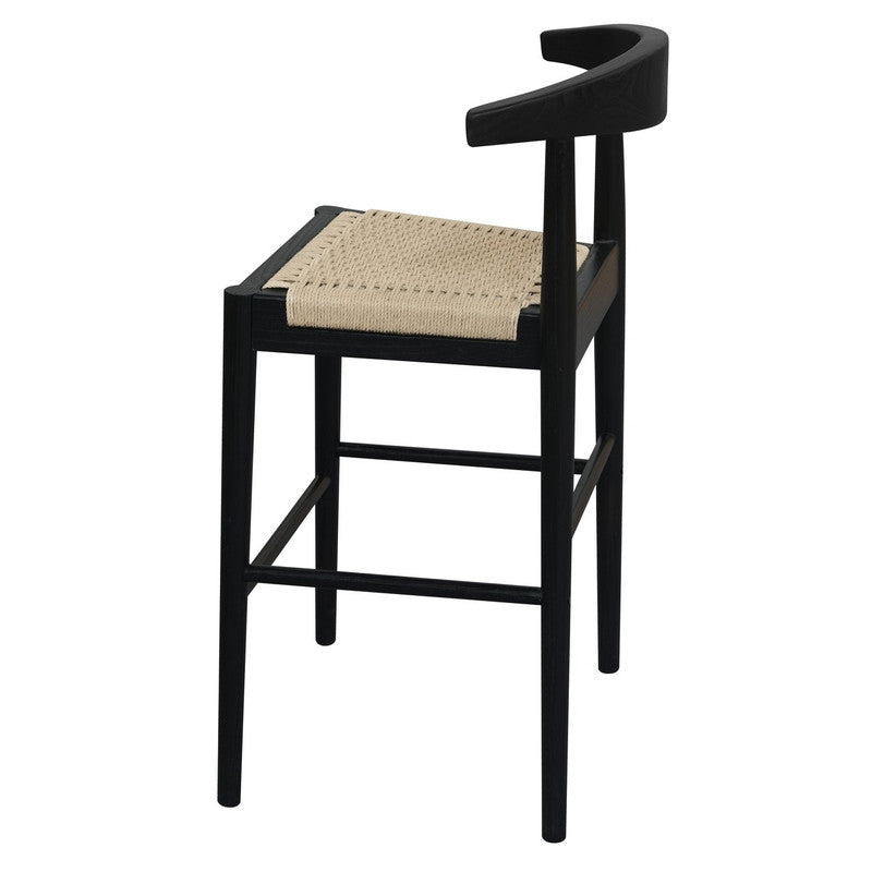 Arden Solid Oak Loom Kitchen Counter Stool (Black) - TRENDZ