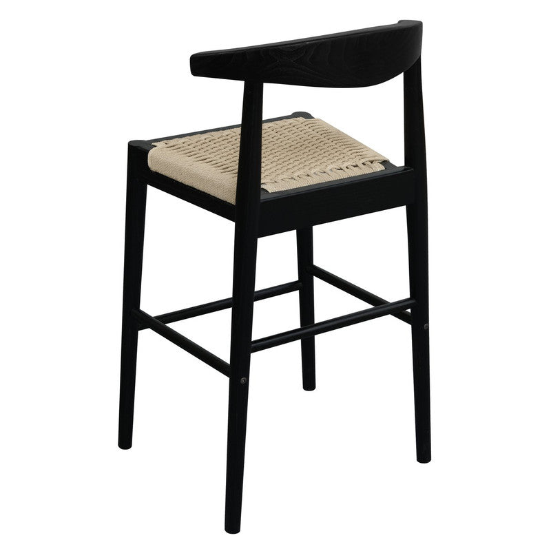 Arden Solid Oak Loom Kitchen Counter Stool (Black) - TRENDZ