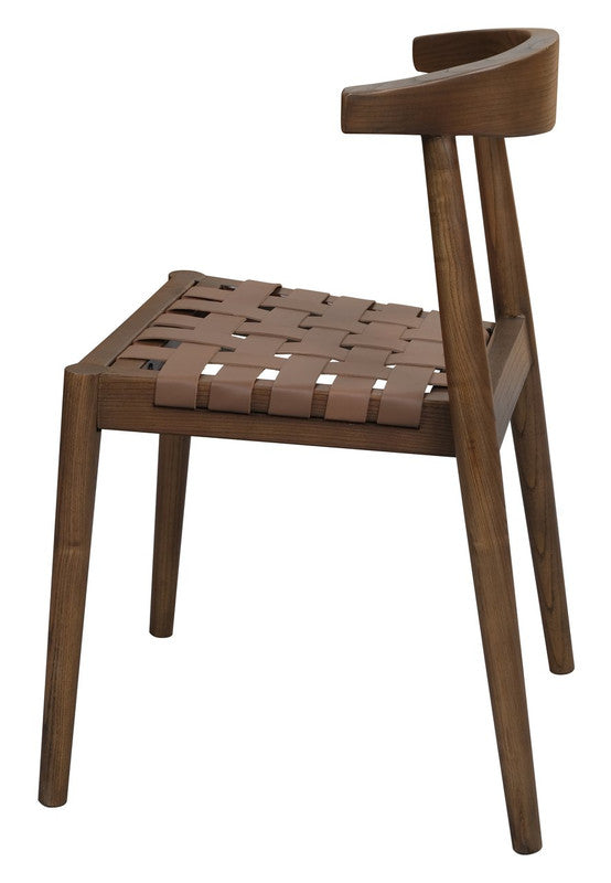 Elliot Leather Dining Chair (Walnut) - TRENDZ