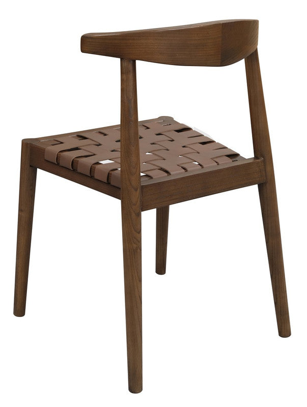 Elliot Leather Dining Chair (Walnut) - TRENDZ