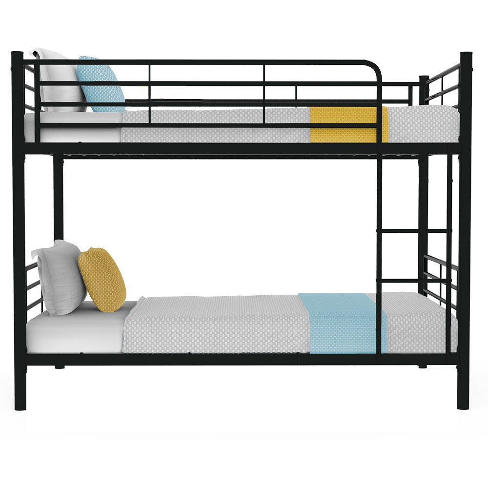 Kingston Slumber 2in1 King Single Metal Bunk Bed Frame, with Modular Design, Dark Matte Grey - TRENDZ