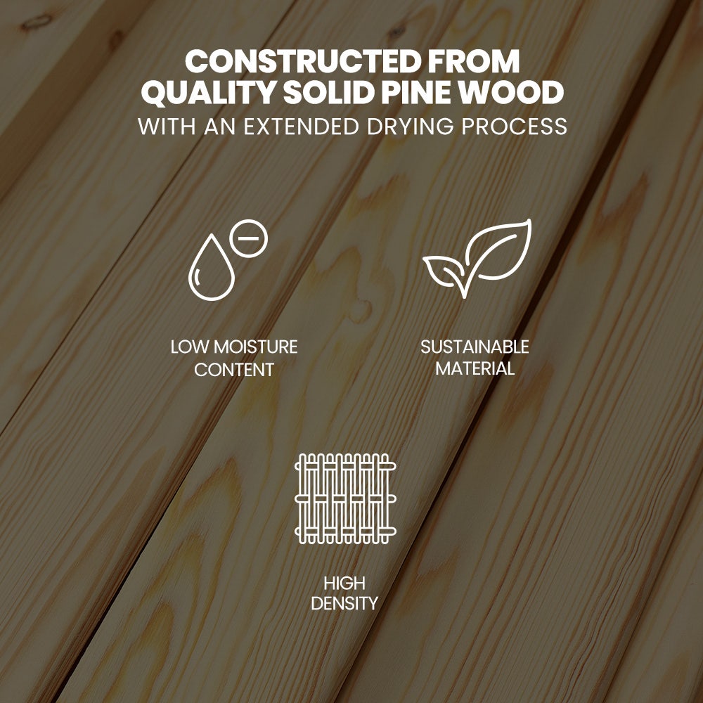 KINGSTON SLUMBER King Single Wooden Timber Bed Frame, White - TRENDZ